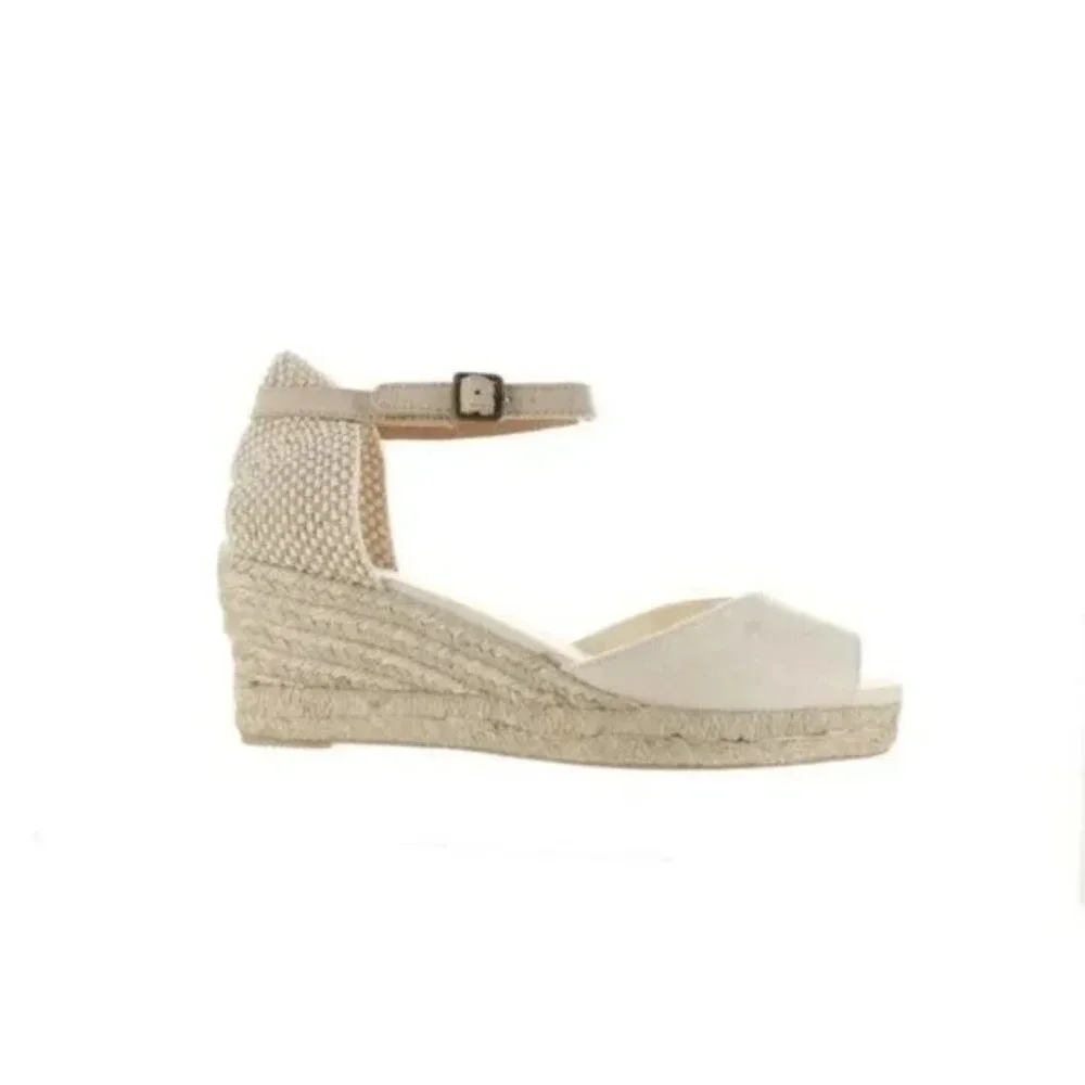 Soludos Open Toe Mid Wedge Espadrille Sandal Shoe Linen New NIB 9.5